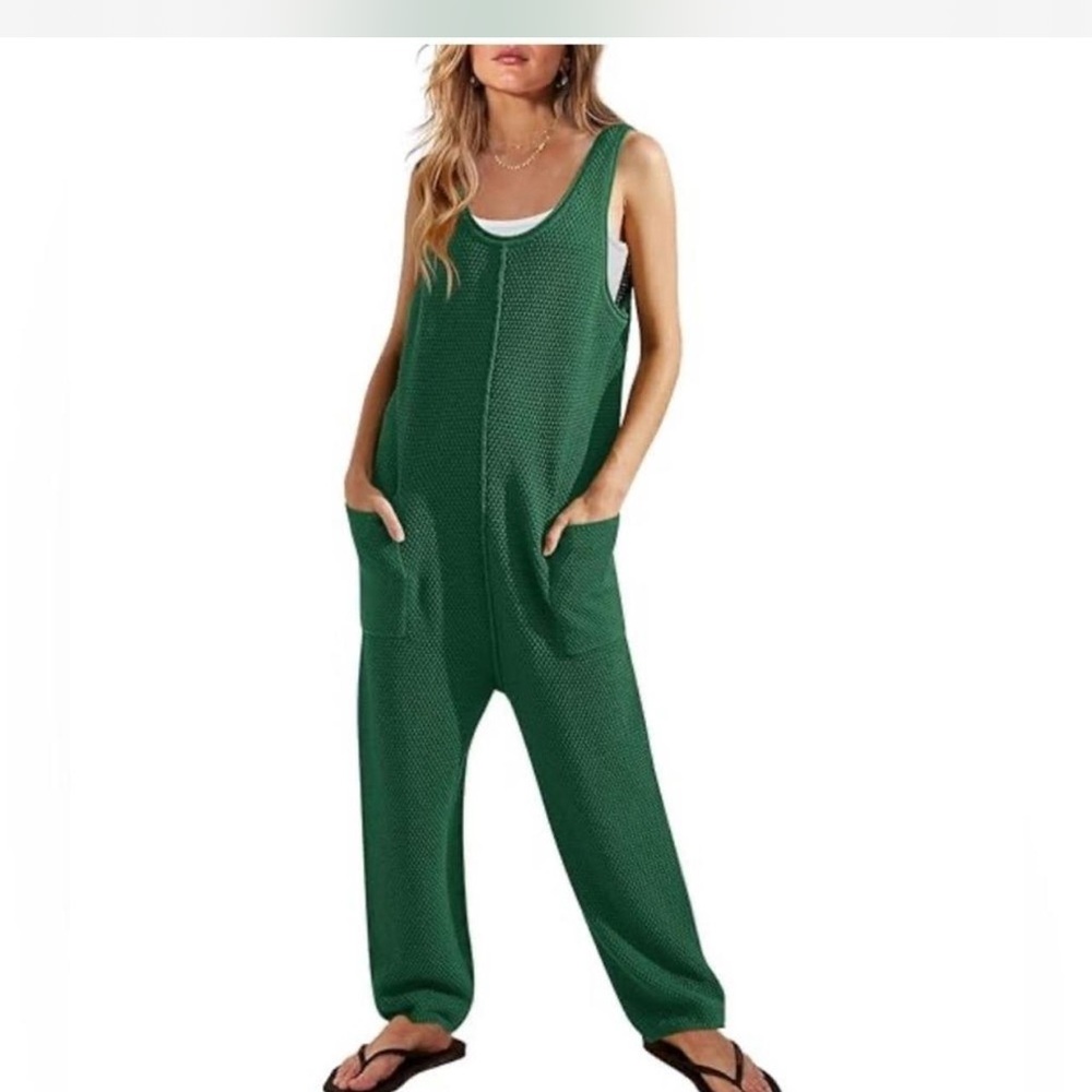 Free‎ People Womens Pine Green Hailee Sweater Knit Jumper Jumpsuit